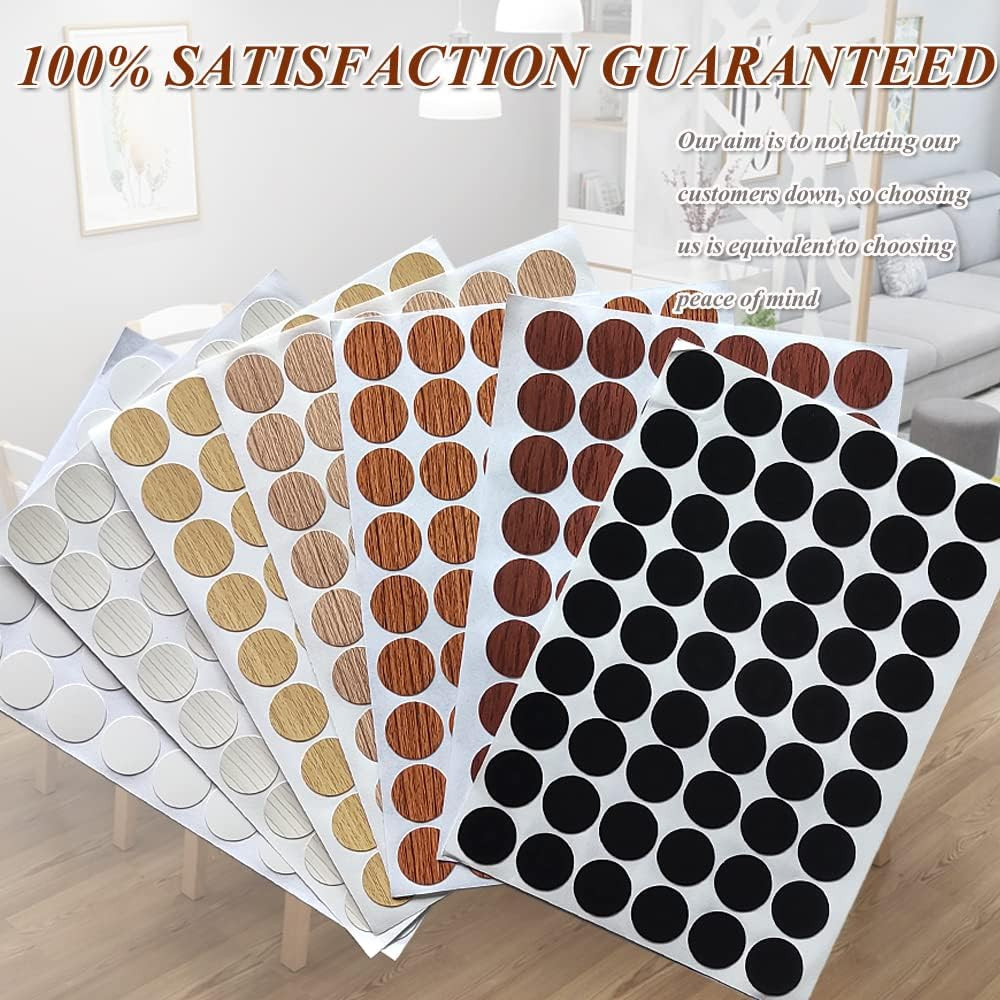 21Mm PVC Screw Hole Cover Cap 378Pcs Wood Grain Furniture Stickers | 21Mm Self-A