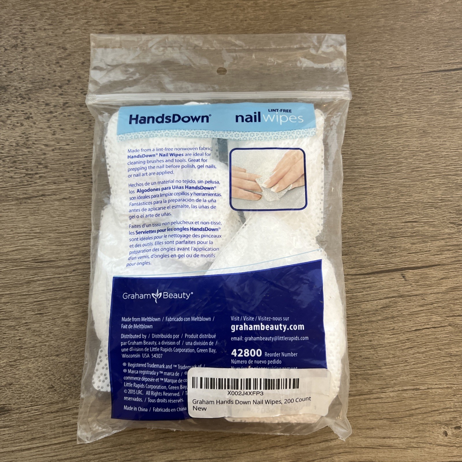 Graham Hands Down Nail Wipes, 200 Count