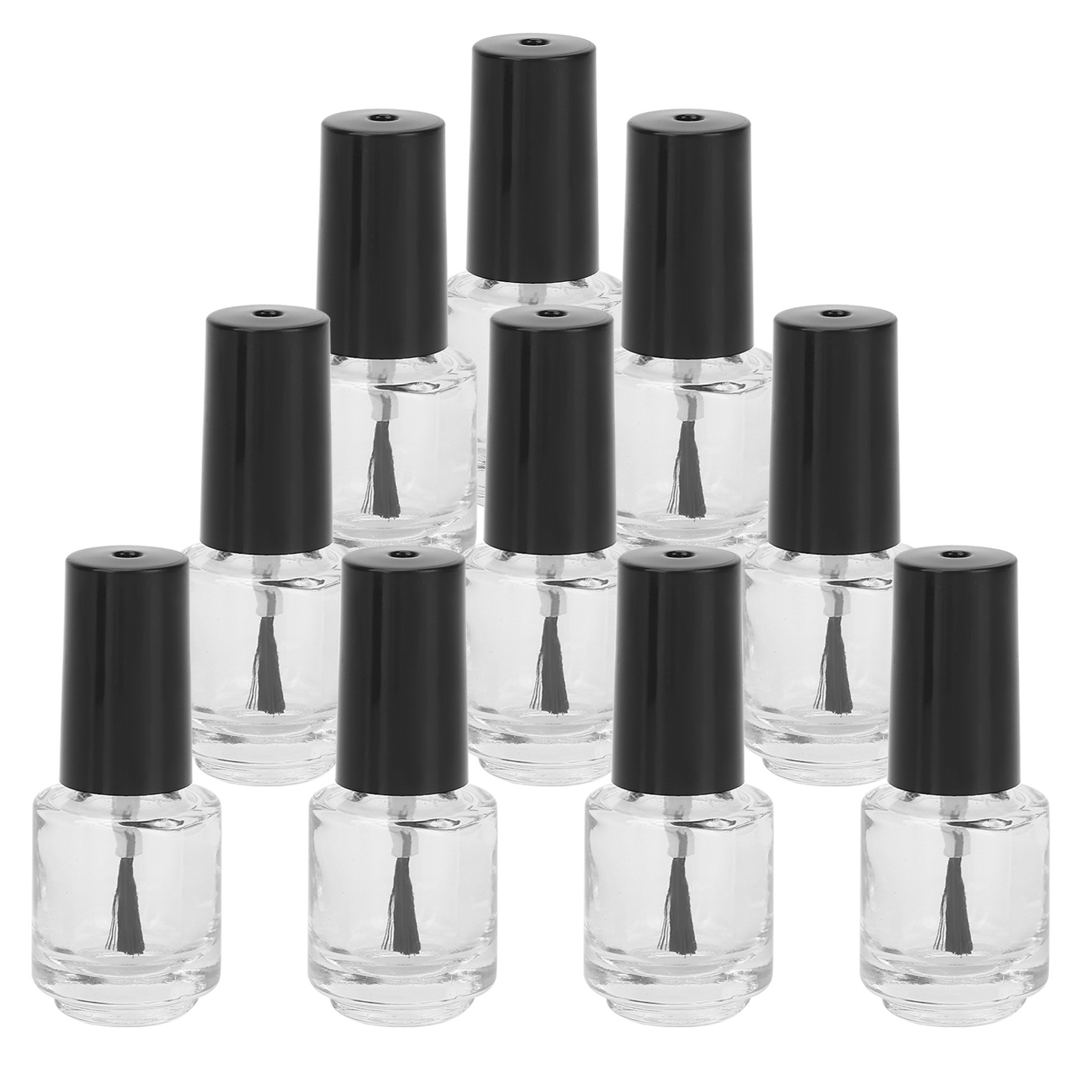 10pcs Empty Nail Polish Bottle With Brush Cap For DIY Use Excellent