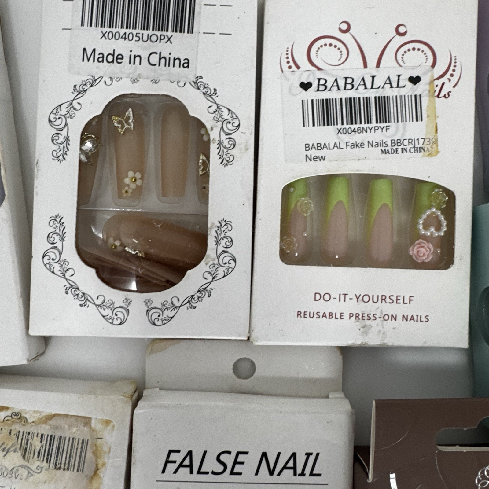 26 Pack Press On Nails Bundle w/ 2 XXL Sets + FREE Lashes & Silicone Bra Pads