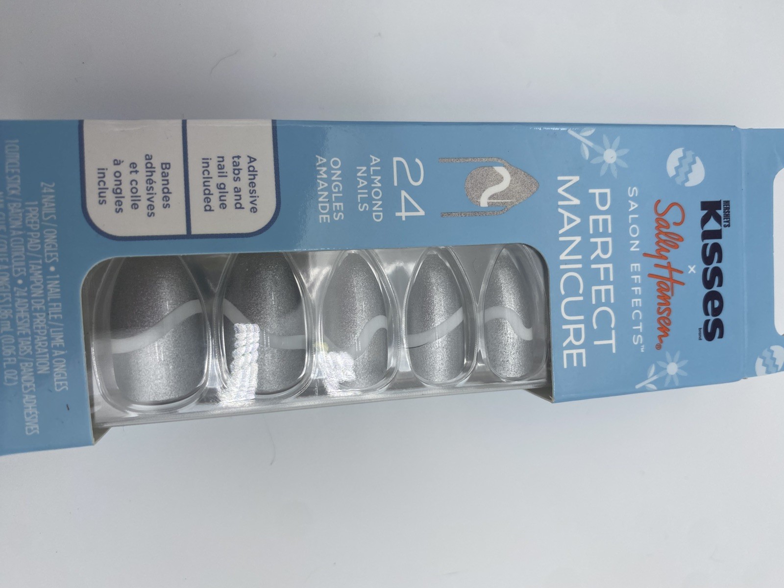 LOT OF 12 SALLY HANSEN PERFECT MANICURE PRESS ON NAILS HERSHEYS KISSES 3 STYLES!