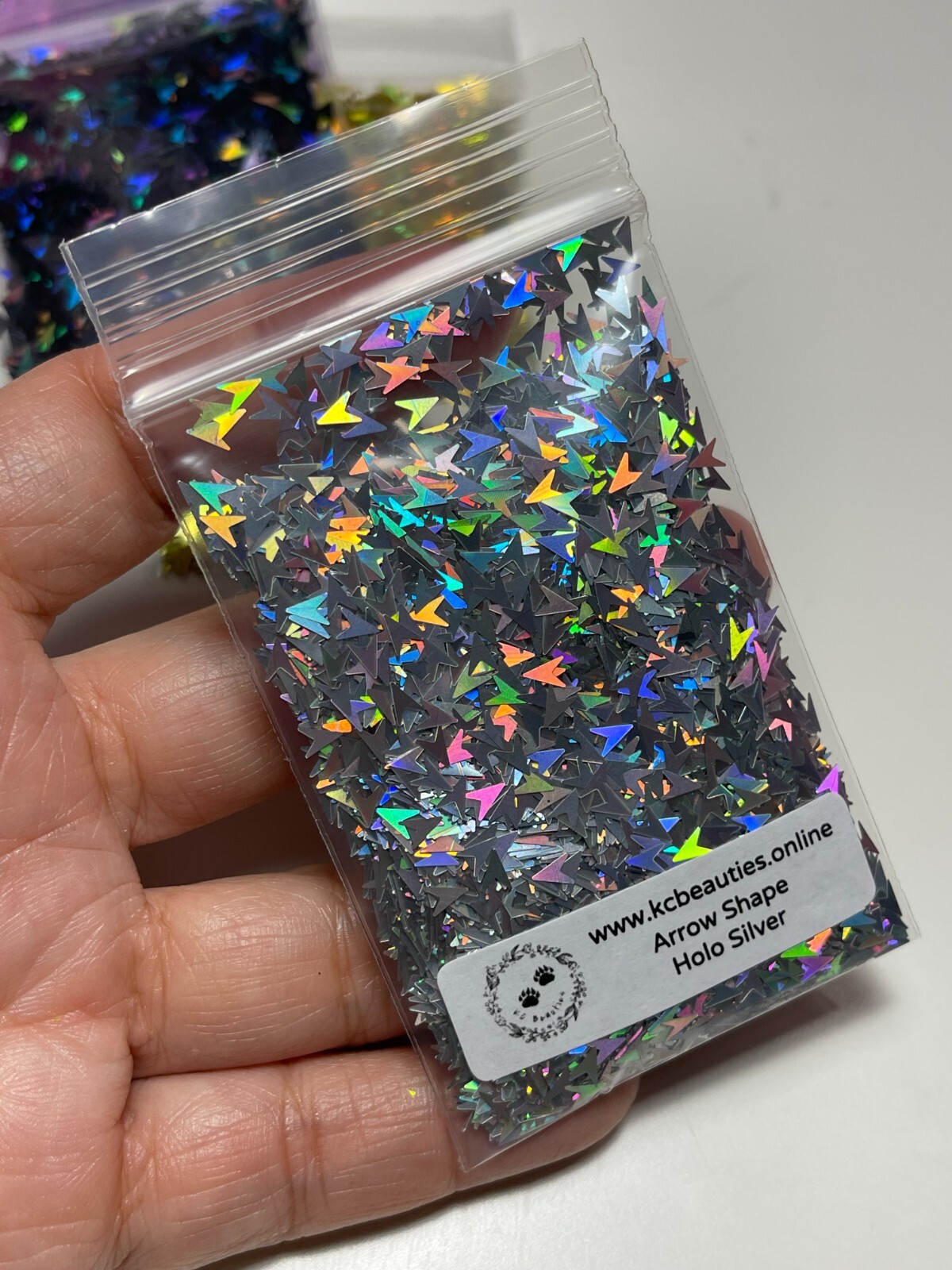 5G Holographic Silver Arrow shape Glitter for nail acrylic gel craft US Seller