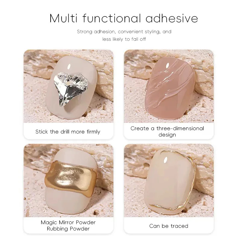 5Ml 3D Clear Nail Gel Mirror Powder Set for Metallic Three-Dimensional Nail Art
