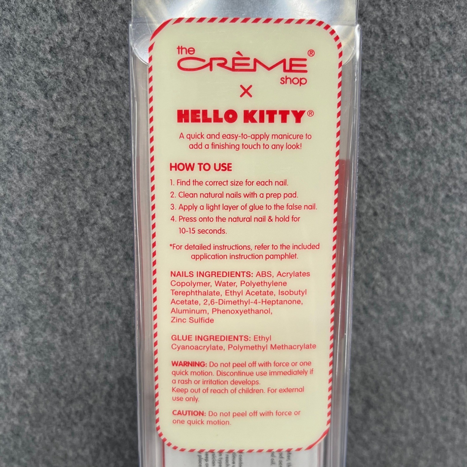 The Crème Shop Hello Kitty Press-On Nails Womens OS Red White Sweet Cozy 24ct