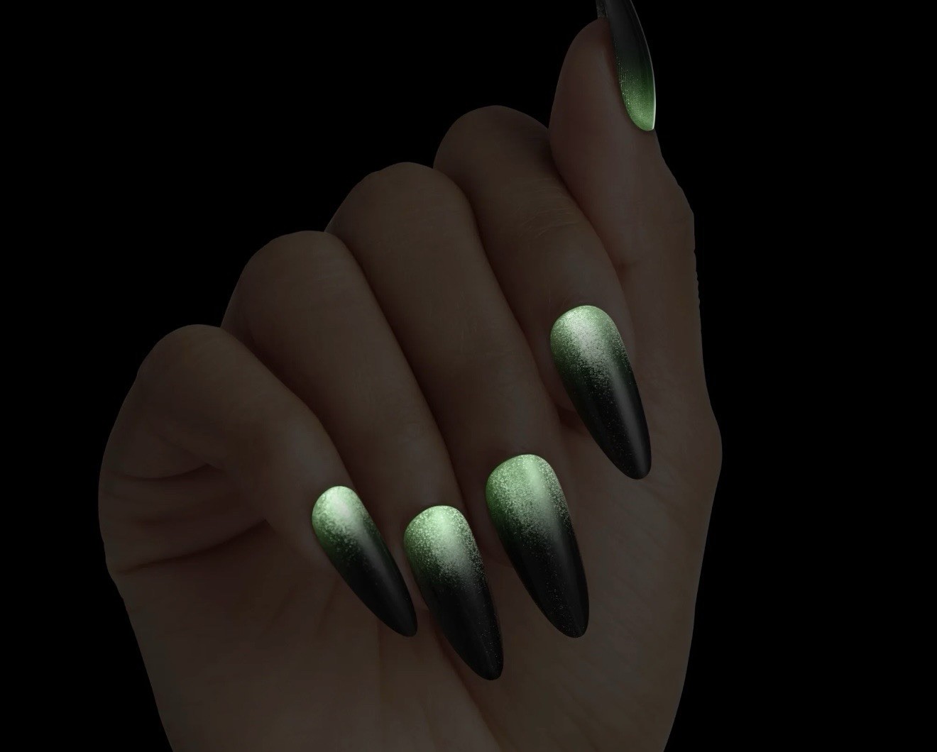 kiss Press On Nails,Voguish Fantasy Black Halloween Almond~Includes Free Gifts👻