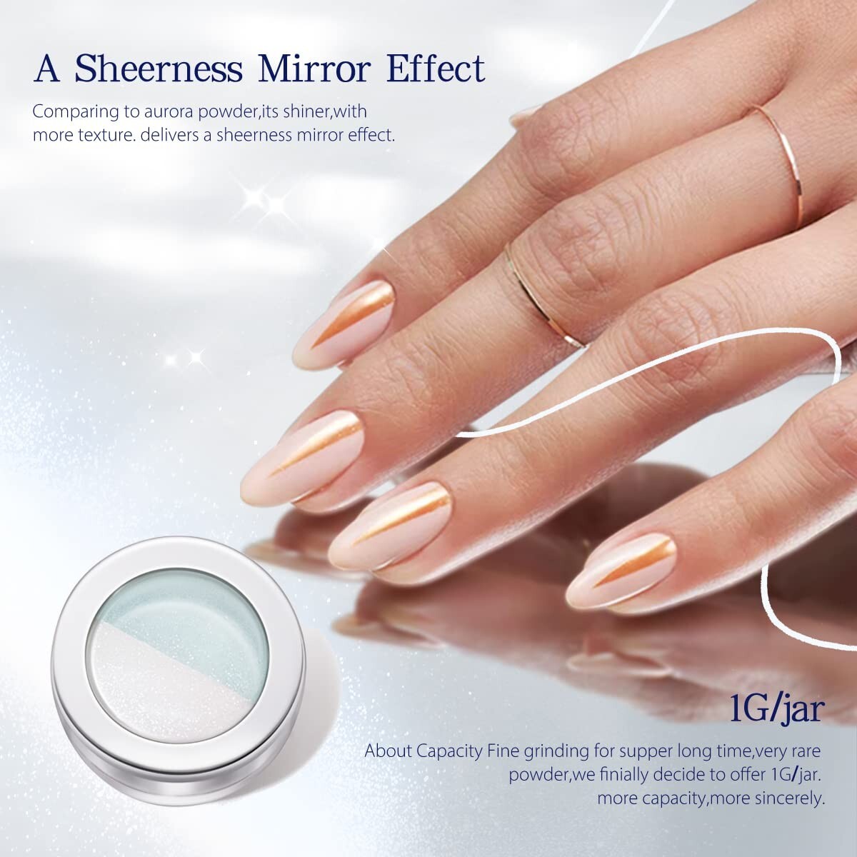 Luxury Aurora Color-Shifting Nail Powder – High-Gloss Sheen, Ultra-Fine Grind