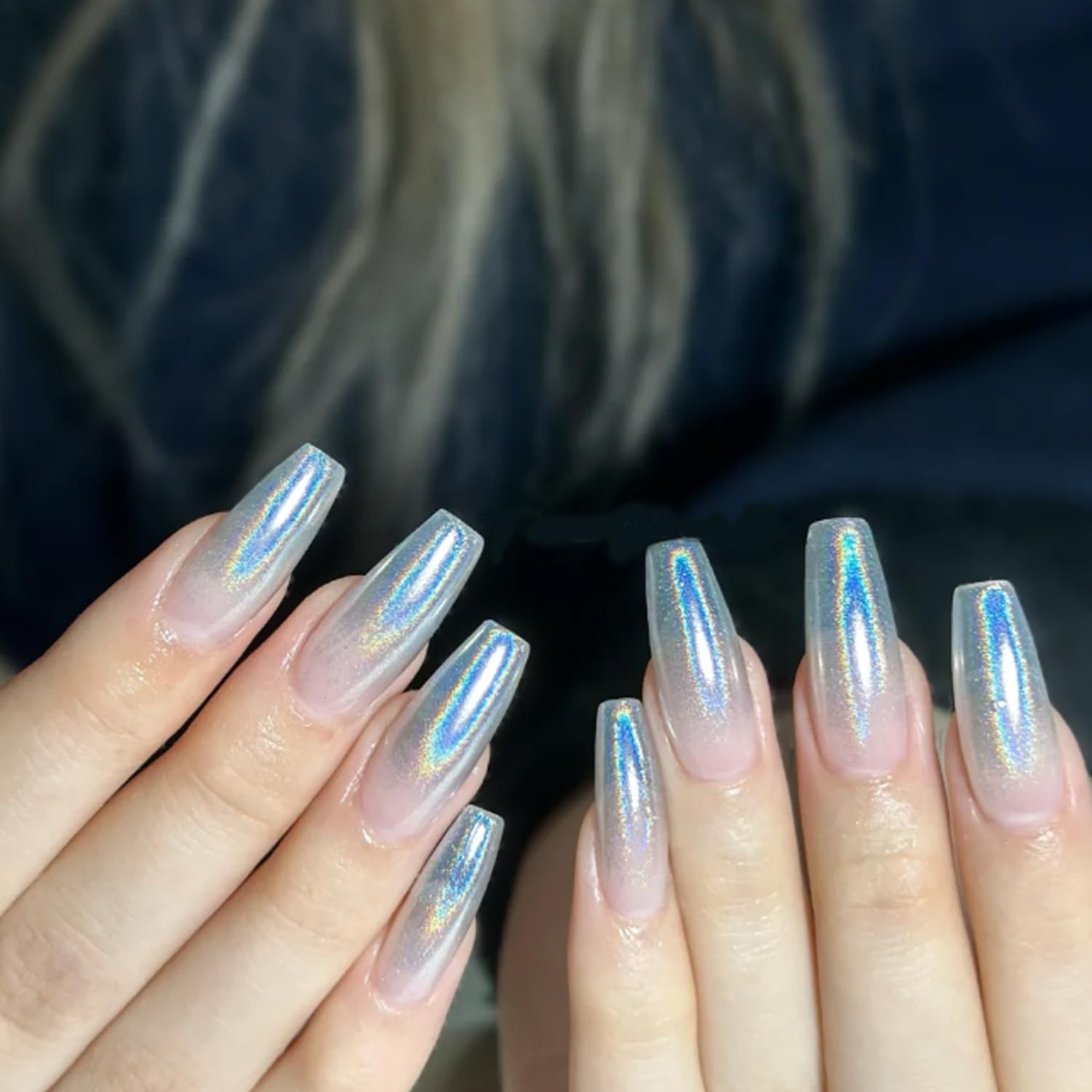 Laser Mirror Nail Powders Holographic Chrome Nail Powder Effect Metallic Dust…