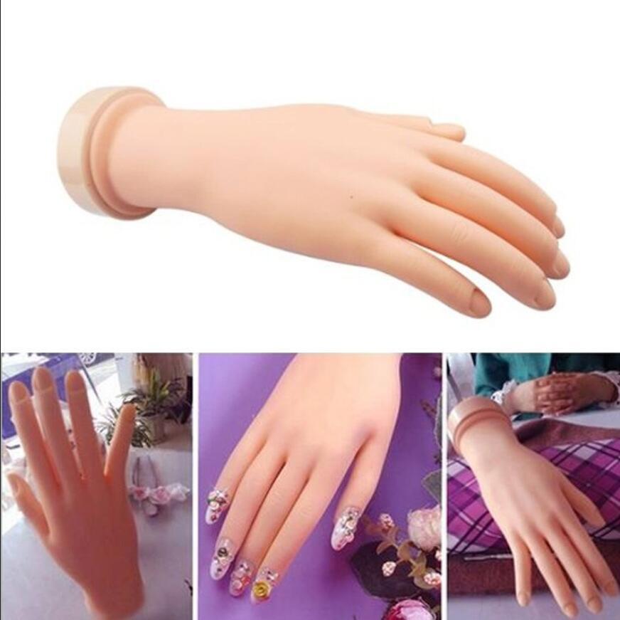 Pro Practice Nail Art Hand Soft Training Display Model Hands Flexible Silicone