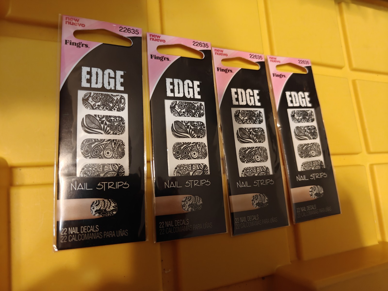 NK2- Fing’rs Edge #22635- 4 Packs of Each Nail Strips. 22 Strips In Each Pack