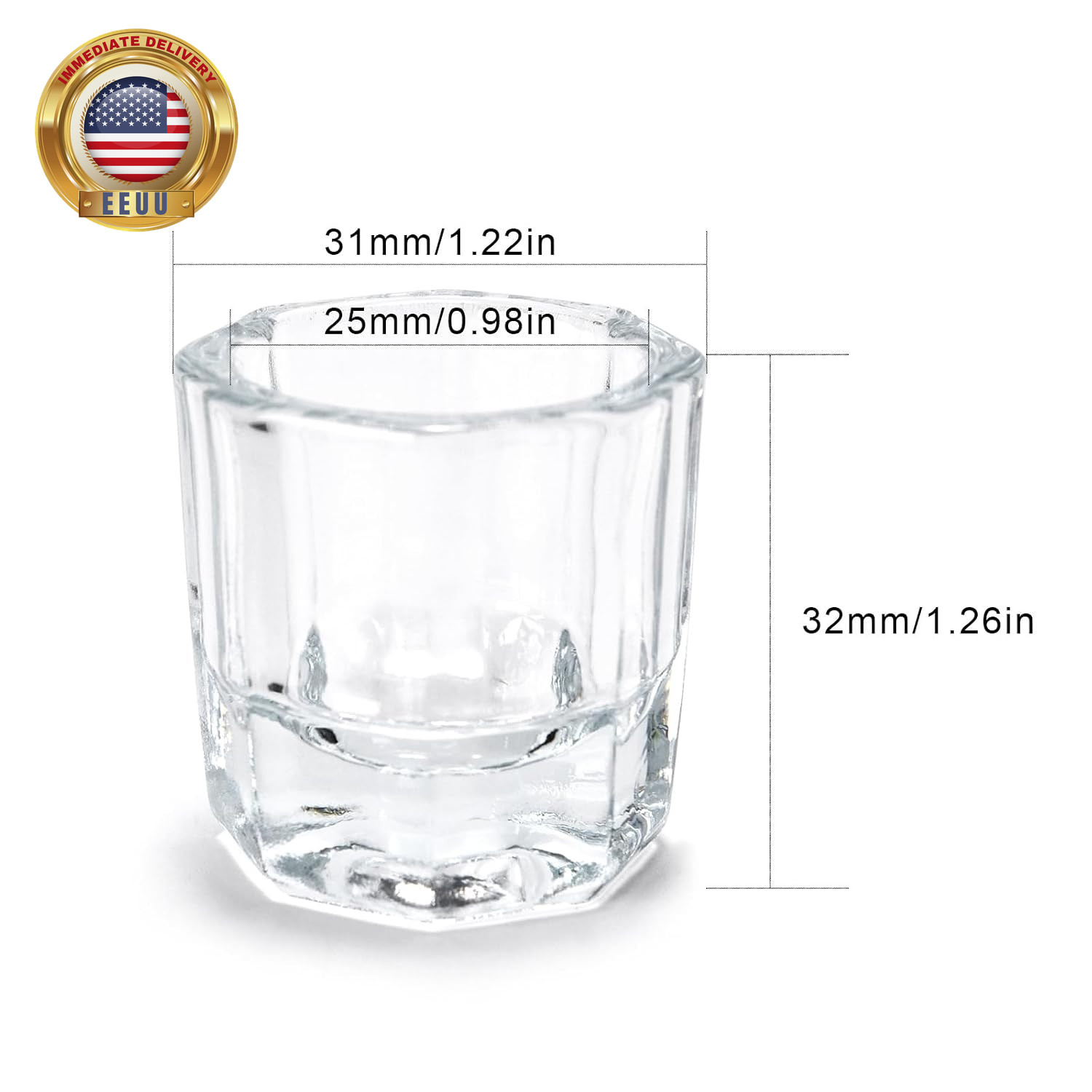 2Pcs Clear Dappen Dish Mini Nail Bowl Nail Monomer Liquid Bowl Nail Dappen Dish
