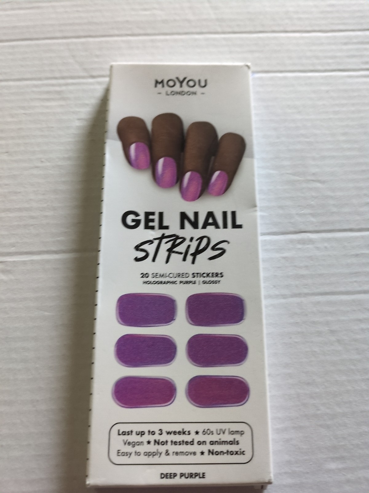 MOYOU LONDON Semi Cured Gel Nail Strips – 20 Pcs. Nail Wraps for Salon-Quality