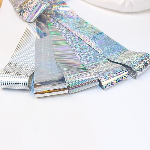 Metallic Silver Laser Holographic Nail Foil Transfer – Metallic Silver Style