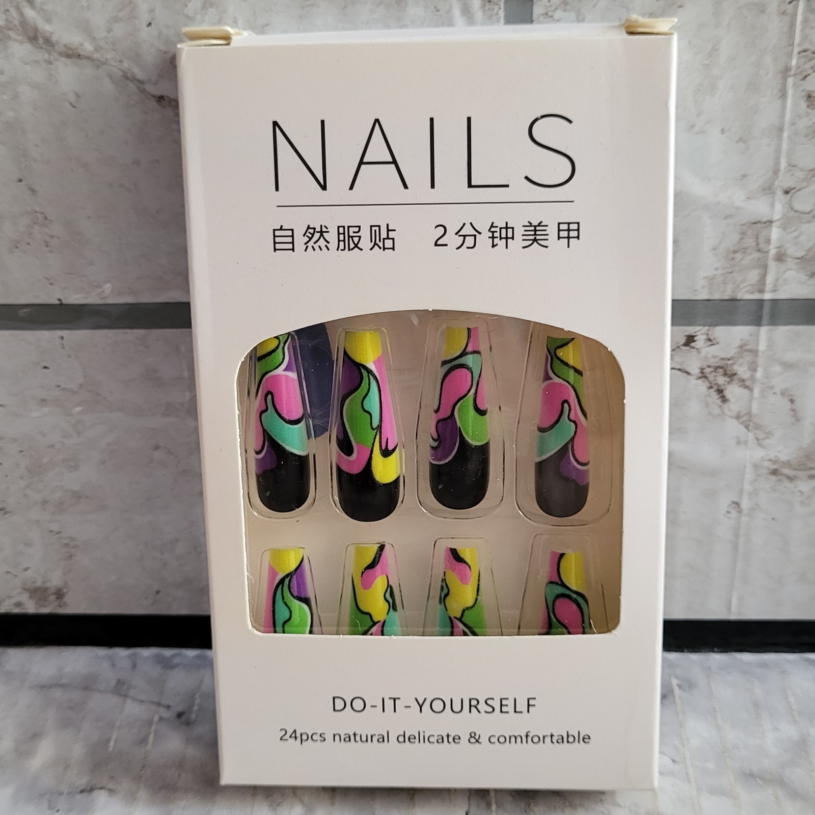 (Lot Of 4) Do It Yourself Nails, New 24 Pcs Per Box, 96 Total False, Fake Nails