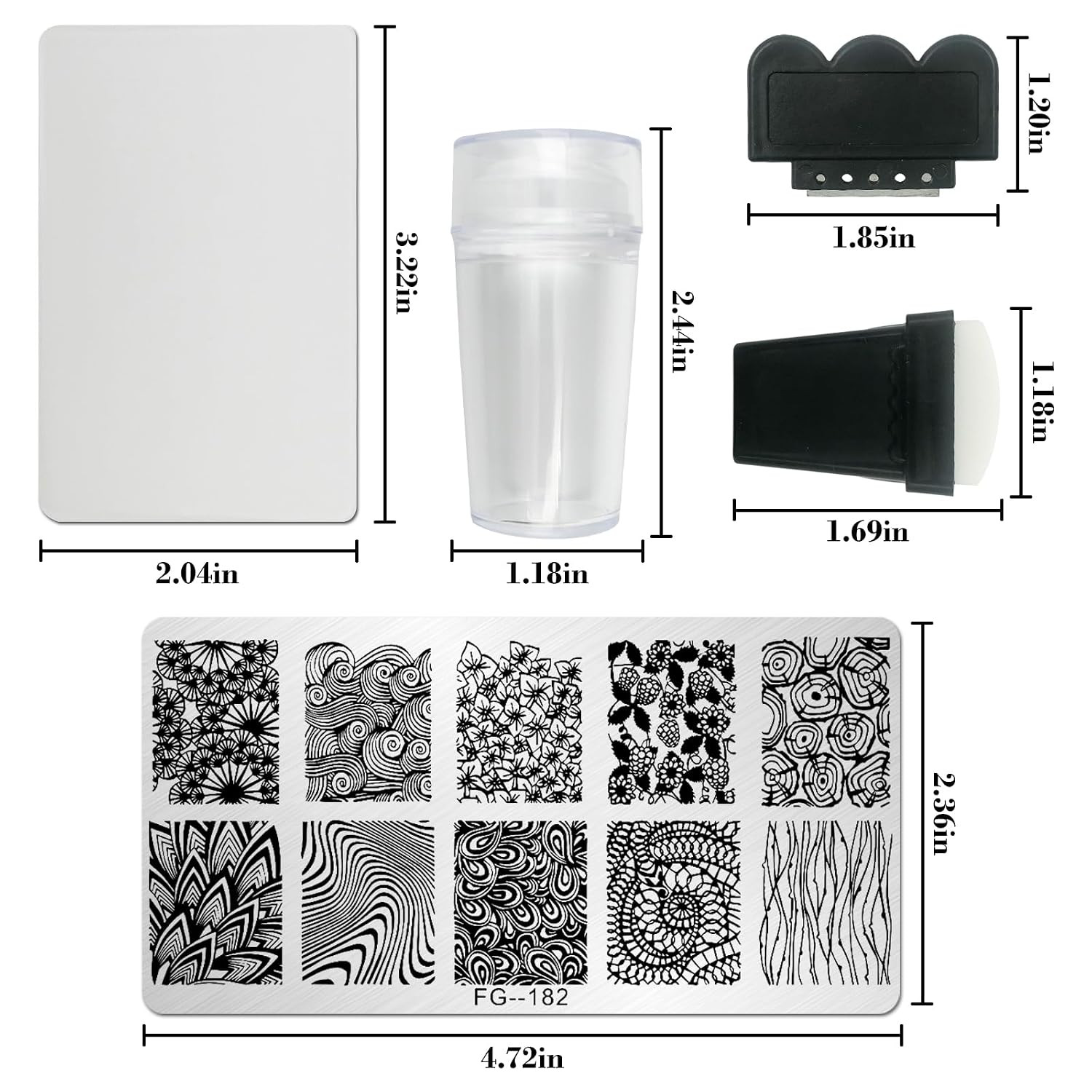 Nail Stamper Kit 7Pcs Nail Stamping Plates Geometric Mandala Flower Nail Stencil