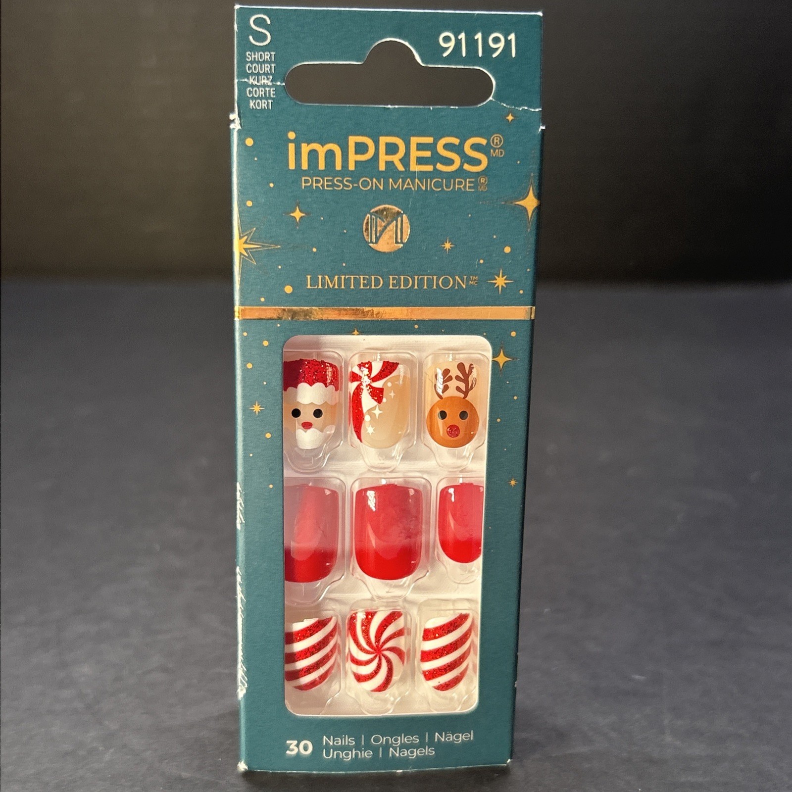 KISS Voguish Fantasy Impress Press On Nails Christmas Holiday Set/2 Pkgs NEW