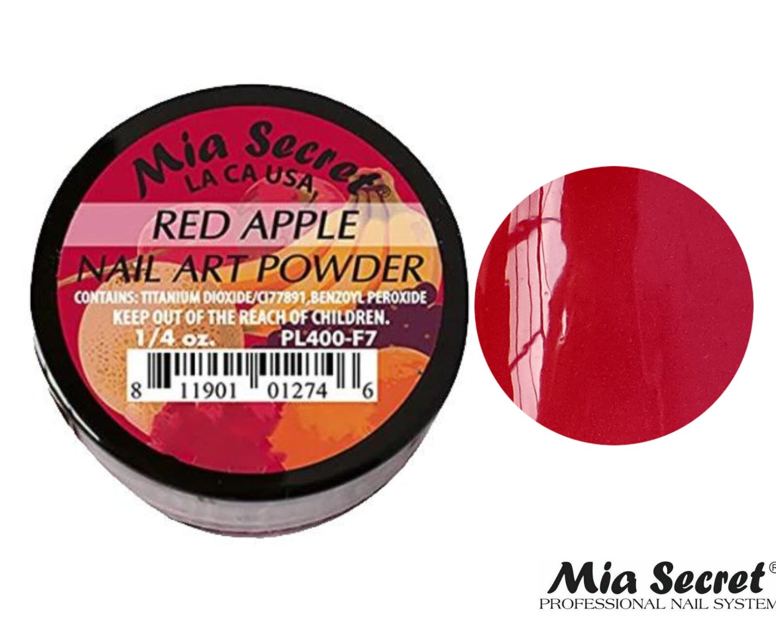 Mia Secret Nail Art Powder Fruity Collection (RED APPLE) 1/4oz