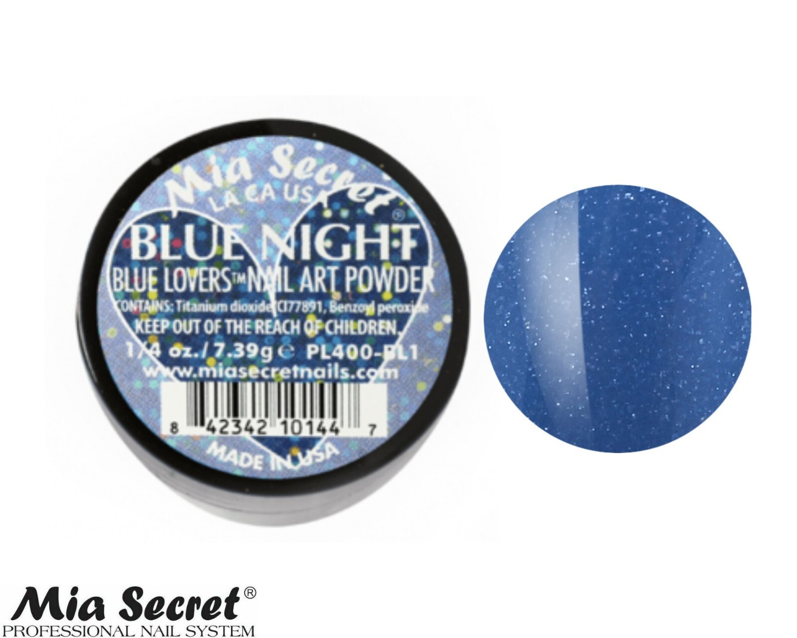 MIA SECRET Nail Art Powder 1/4oz-Blue Lover (BLUE LOVERS COLLECTION)