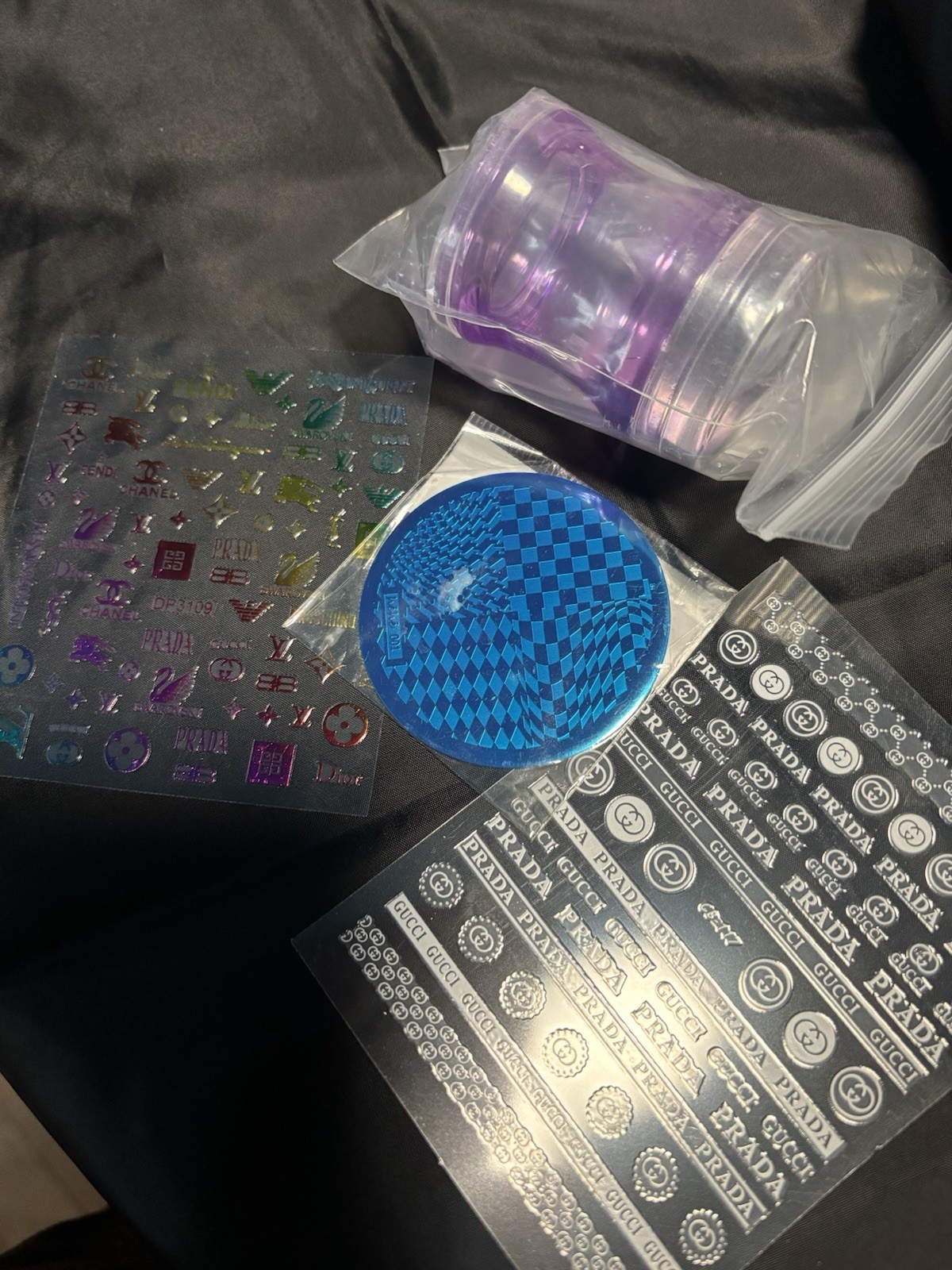 Nail Art Supplies Bundle Stickers And Stamp Plata And Stamper.