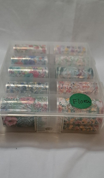 Foil Nails Art Decoration Transfer Floral Boho Acrylic Gel Box FLORA