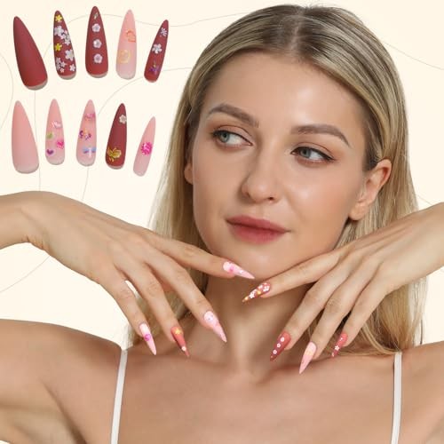 Nail Stickers for Girls, 30 Sheets Cute Kids Nail flower/star/heart/butterfly