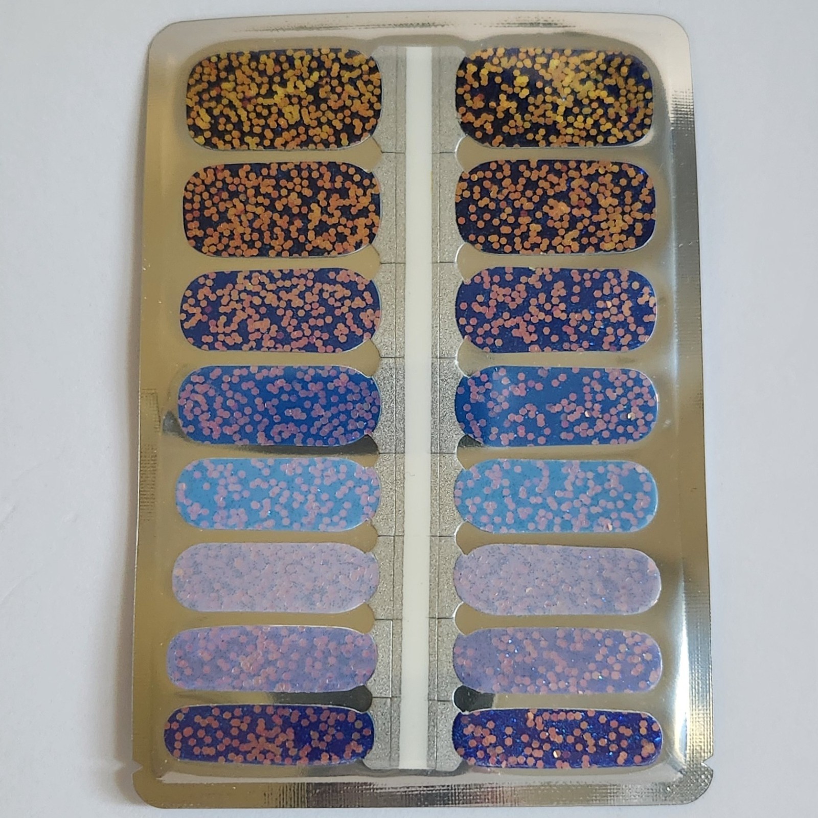 Lily and Fox Crazy for Blue Nail Wraps Blue Gradient Glitter Nail Polish Strips