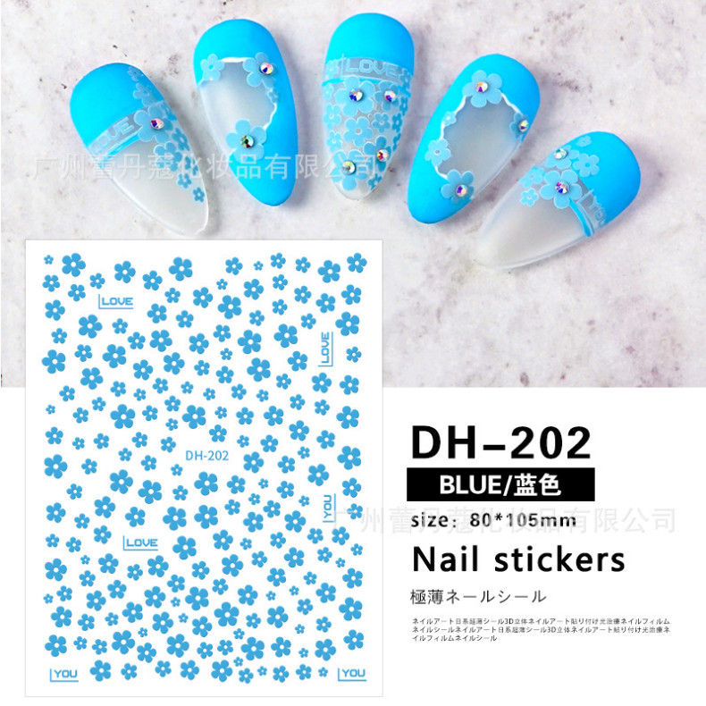 3D Nail Stickers Art DIY Designs Waterproof Decal Manicure Daisy Flowers NS17