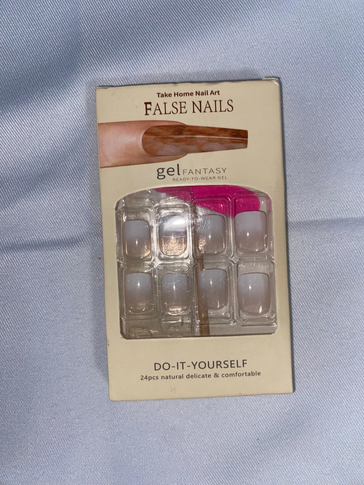Gel Fantasy Ready-to-Wear Short Squoval Imported ABS Press On Nails DIY 24pcs