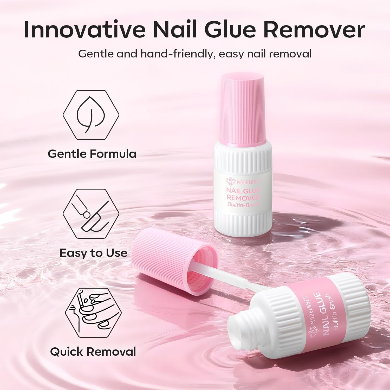 10ml Nail Glue for Press On Nails with 10ml Nail Glue Remover Kit for Nail Ti…