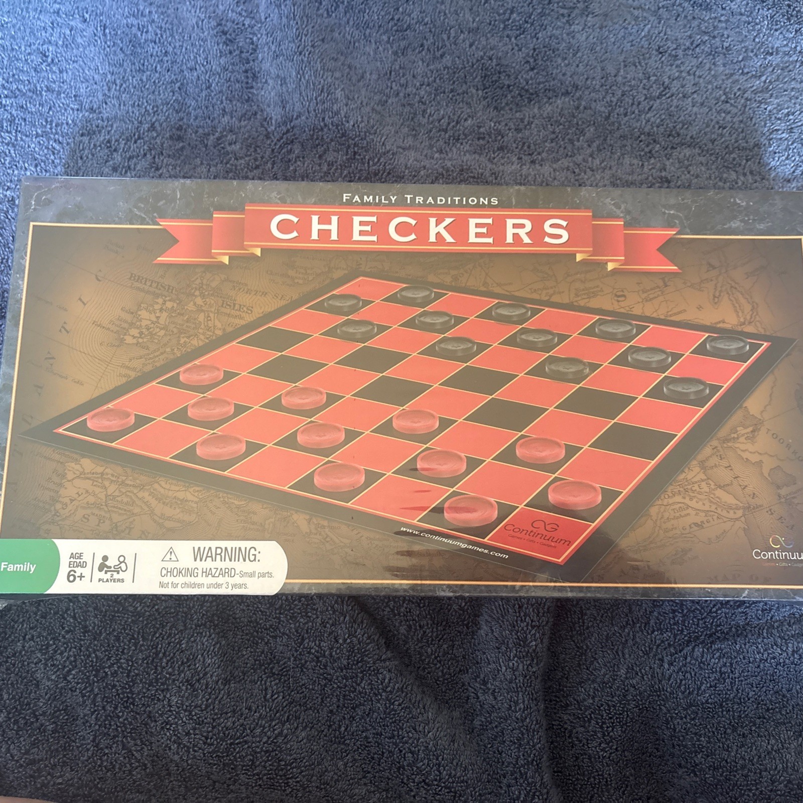 Continuum Games Checkers Family Traditions Board 15.5 x 8 x 1.5 inches