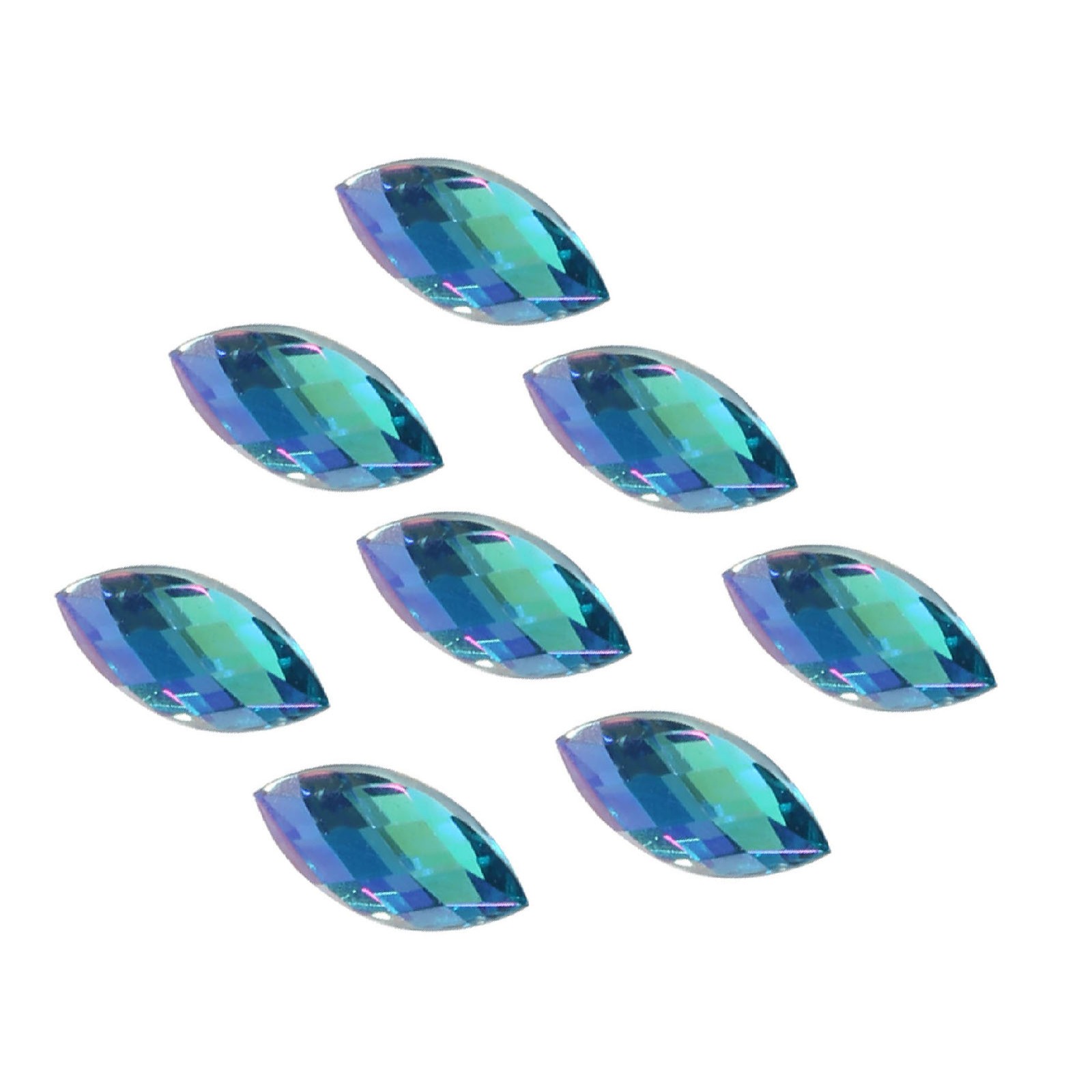 ¦Colorful Horse Eye Shape Acrylic Rhinestones Flat Back Art Accessories(Light