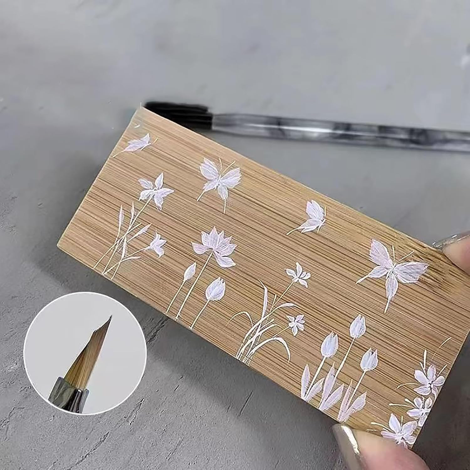 1 PACK Professional Nail Art Detail Brush, Fine Liner for Floral Design, Drawing