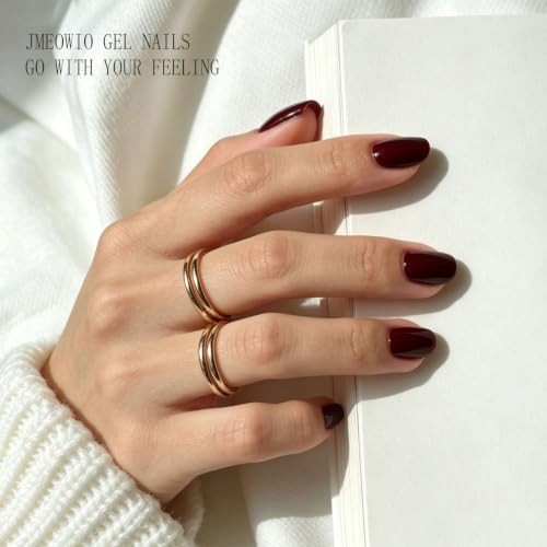 Semi Cured Gel Strips Nail Art Sticker Wrap Wine Red