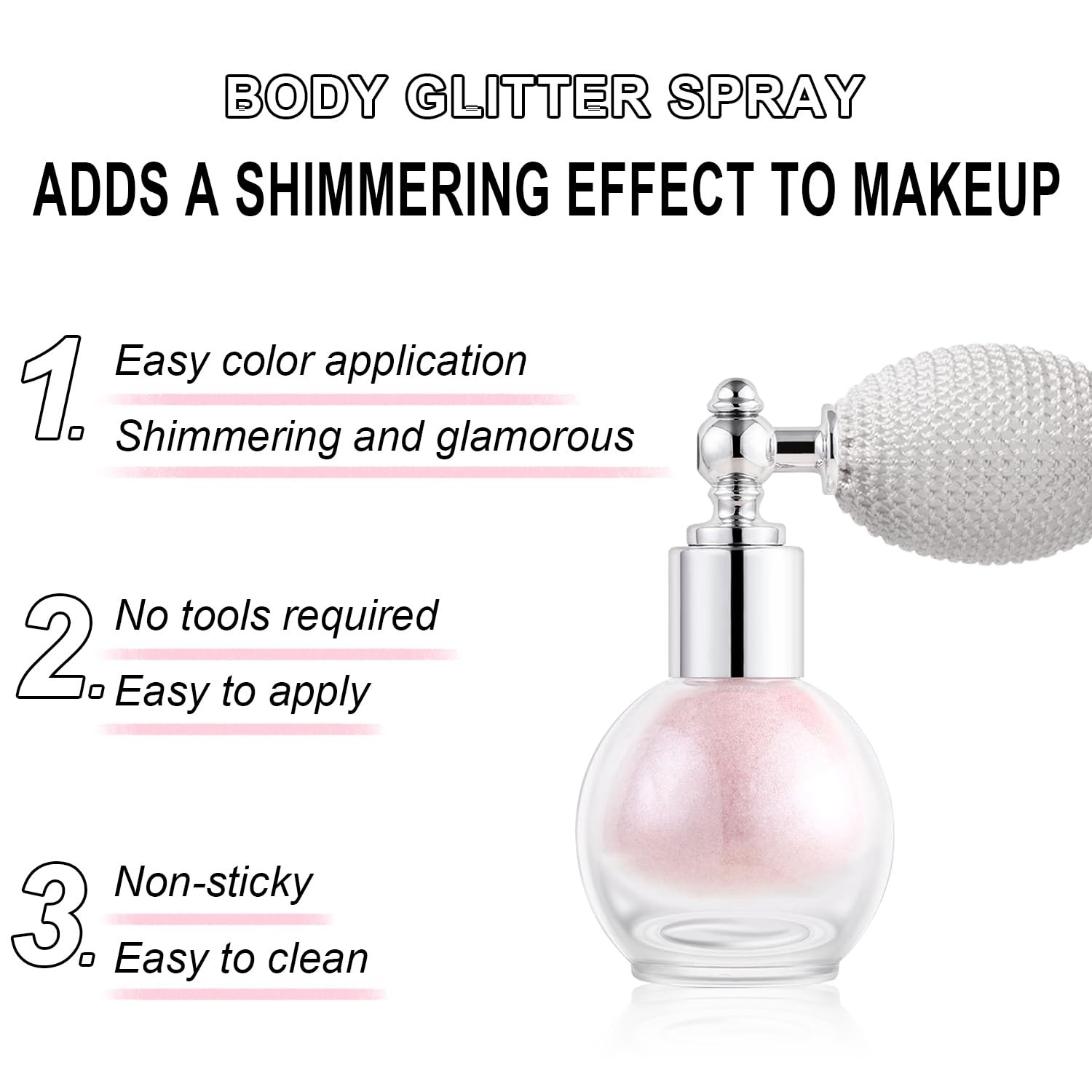 Hair and Body Glitter Spray, Holographic Glitter Highlighter Powder, Face Bod…