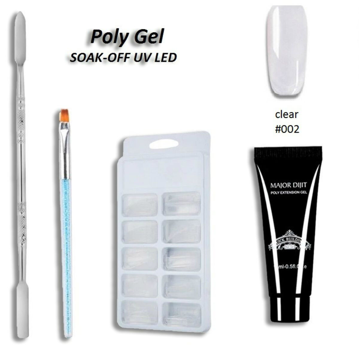 Acrylic Gel Nail Poly Gel Nails Fake Nails Extension Builder Gel Nail Forms Kit