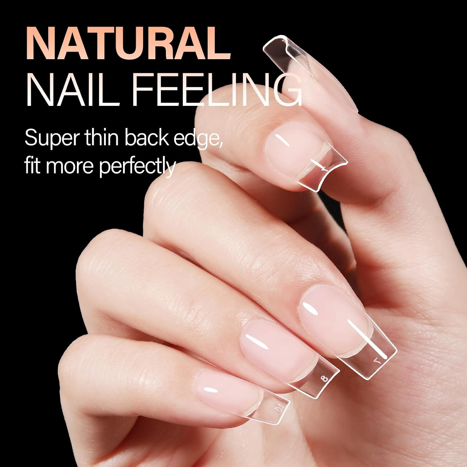 AILLSA Short Square Nail Gel Tips 216 PCS Full Cover for Home Salon | 12 Sizes,