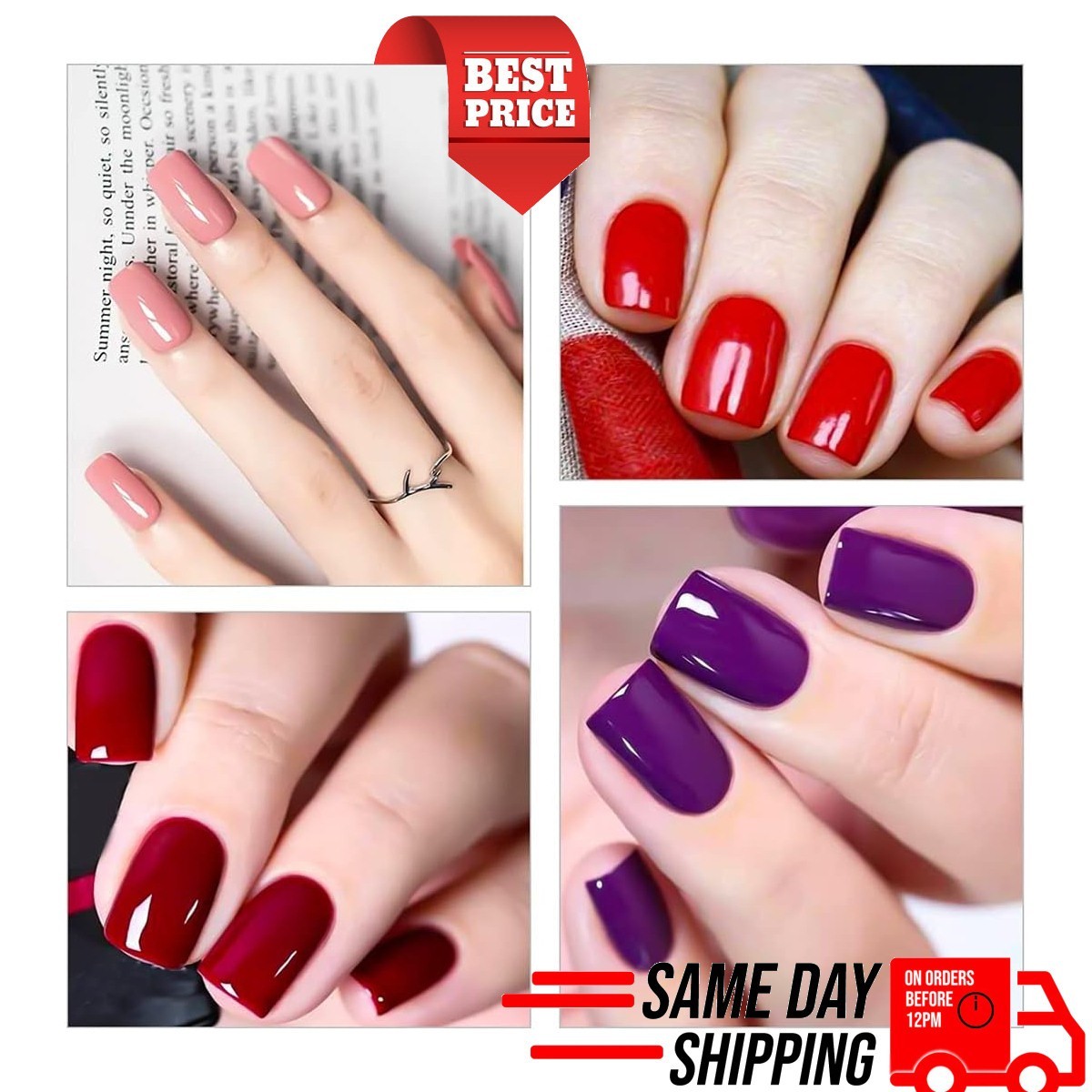 Full Size Nail Wraps Stickers Polish Look Art Self Stick Strips USA