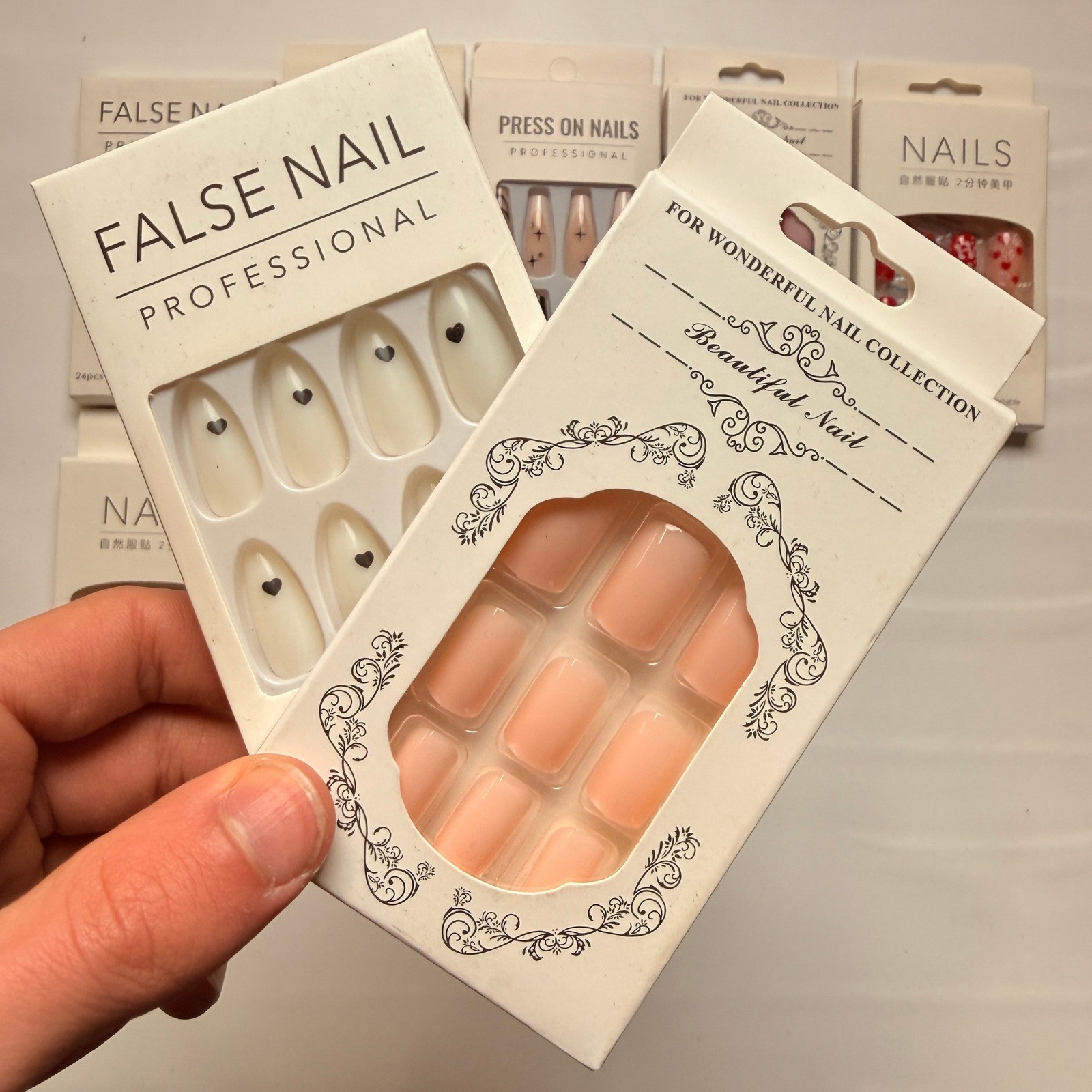 Lot of 10 Pack of 24 New False Press On Nails Assorted Designs and Colors №N39