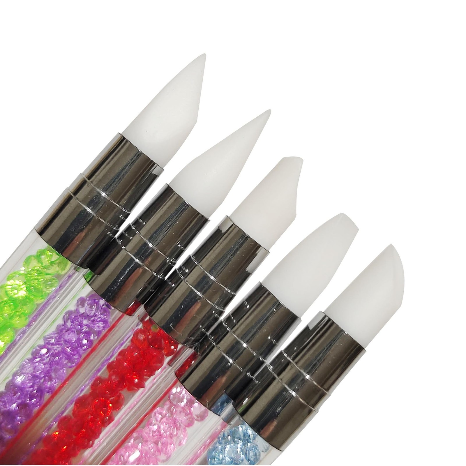 Bolígrafos de silicona de doble punta decoración de uñas, herramientas puntos
