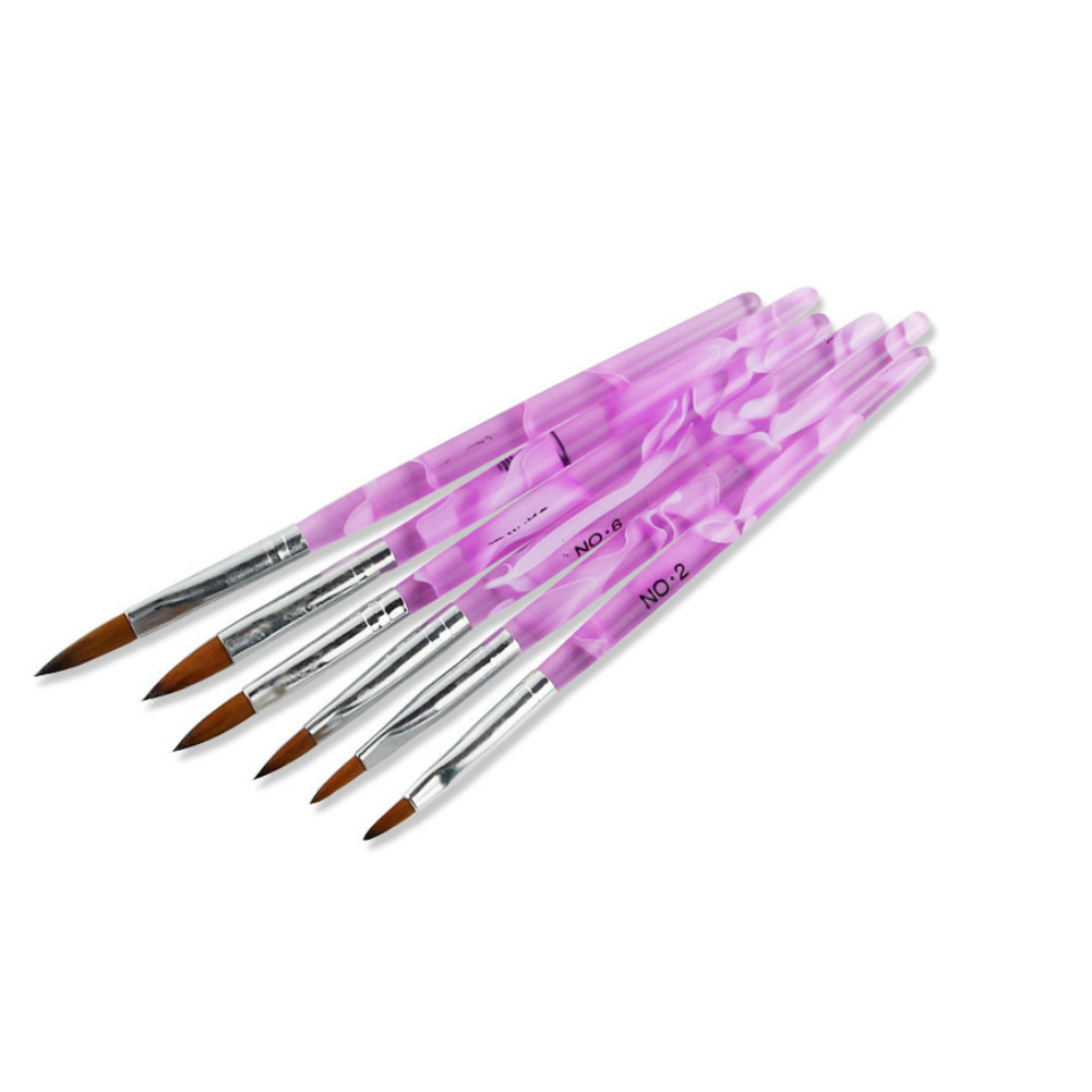 Acrylic Nail Brush Kolinsky Sable Hair 6 Sizes Monomer Powder #2 #4 6 #8 #10 #12
