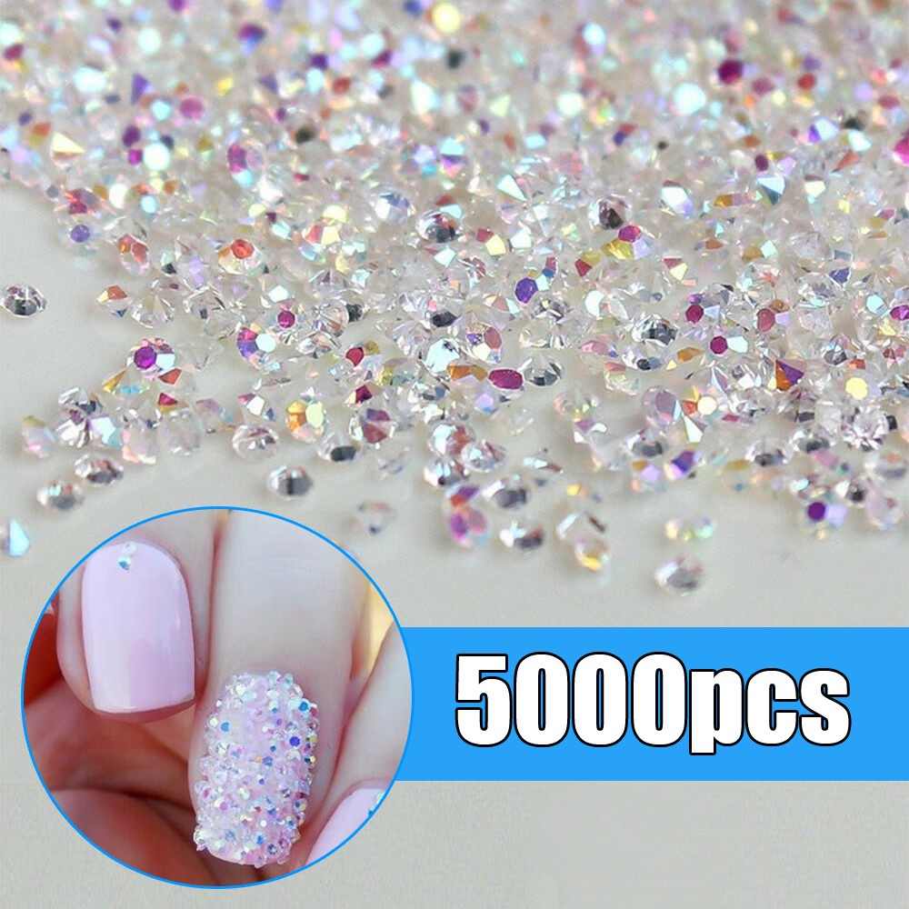 5000PC DIY Micro Crystal 3D Nail Art Zircon Rhinestone 1.2mm Beads Decor Sticker