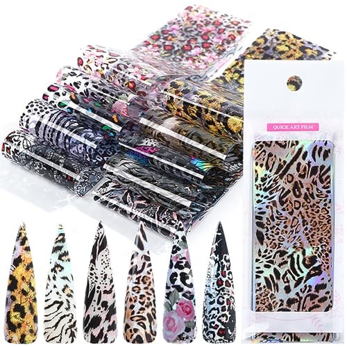 Nail Foil – Leopard Print, Nail Design Foils Stickers Decals Style 7
