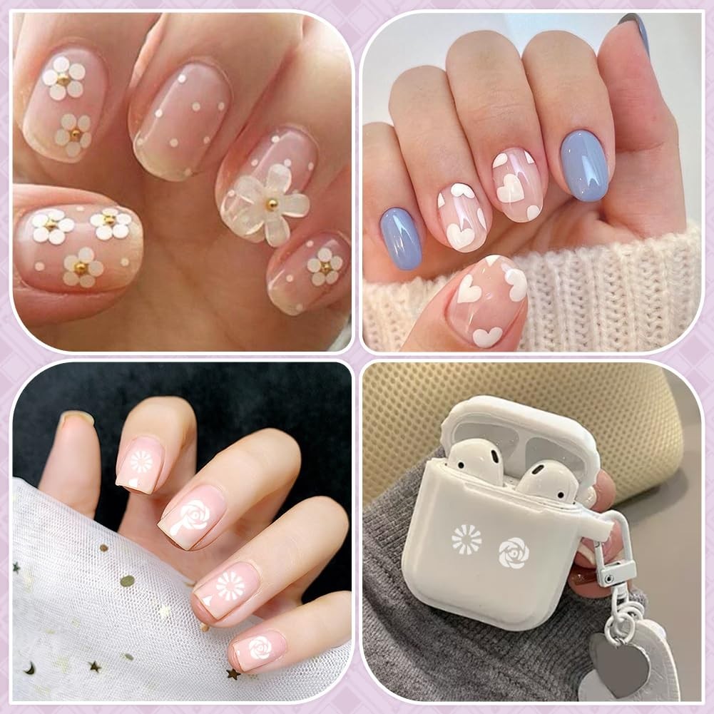 30Pcs Nail Art Stamp Pen Set – Silicone Shapes, Flower & Butterfly Designs for D