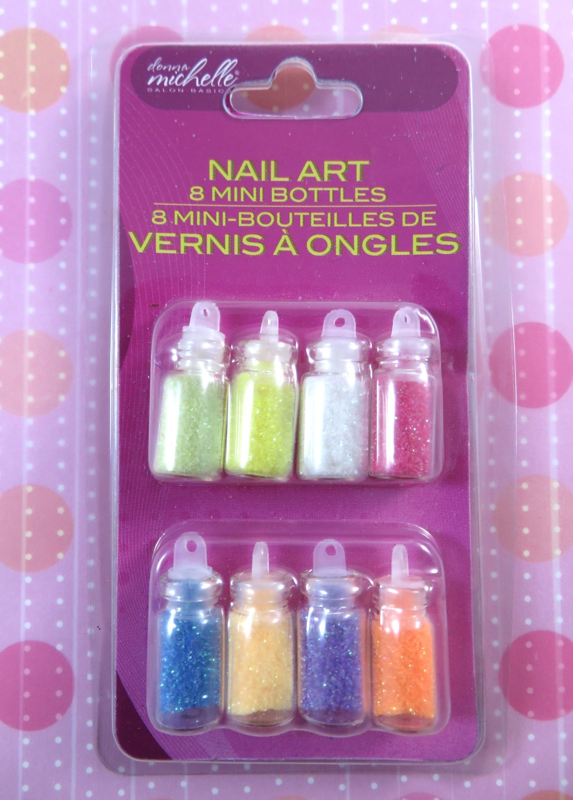 Donna Michelle Nail Art 2 Packages 16 Mini Vials Bottles Each Unique New In Pkgs