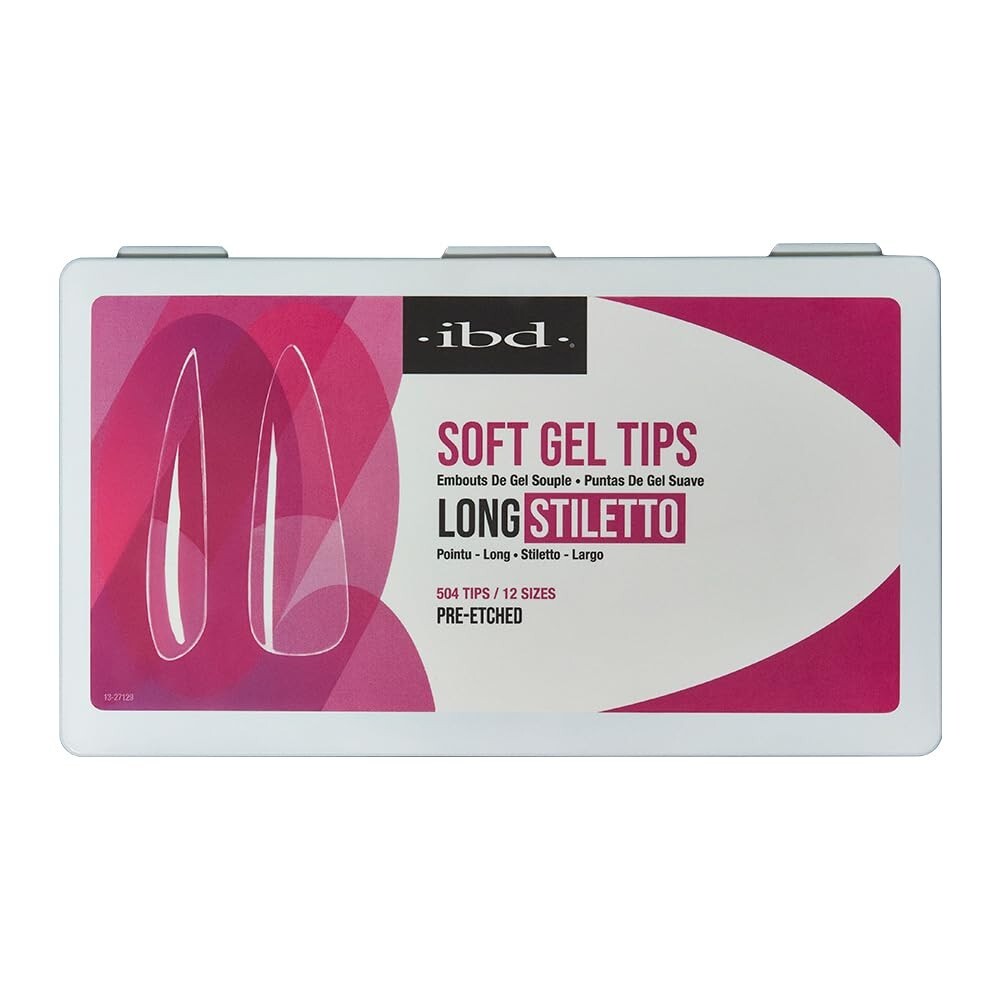 ibd Soft Gel Tips Box – Long Stiletto (504pcs 12 sizes)