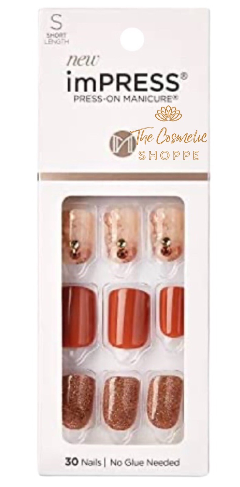 imPRESS Press on Manicure Short Length Copper Autumn Nails Creeping VHTF x1