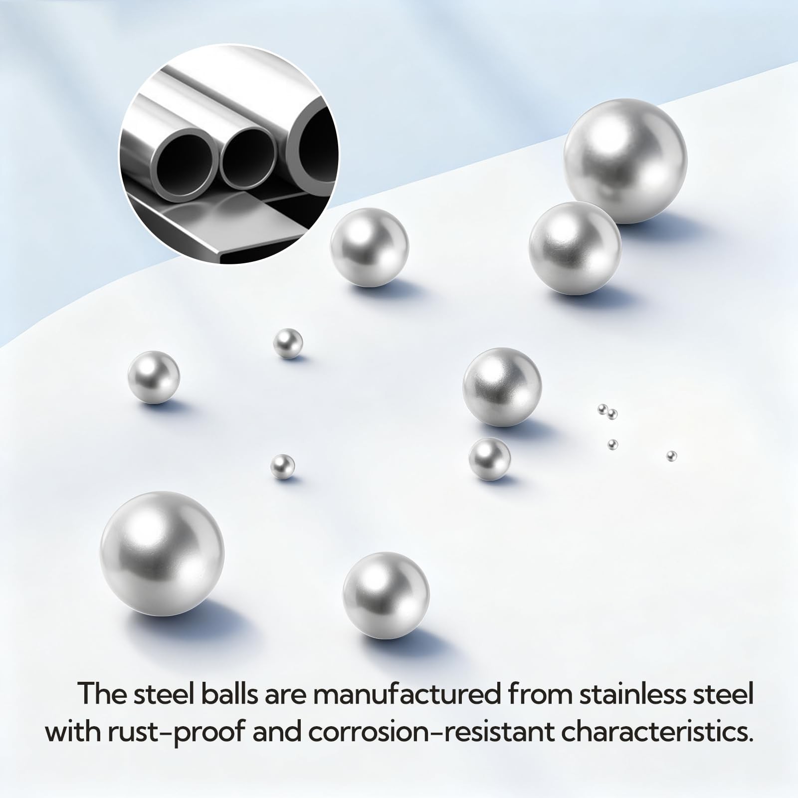 620Pcs 12 Size 304 Stainless Steel Bearing Ball Precision Assortment Kit 1-8mm