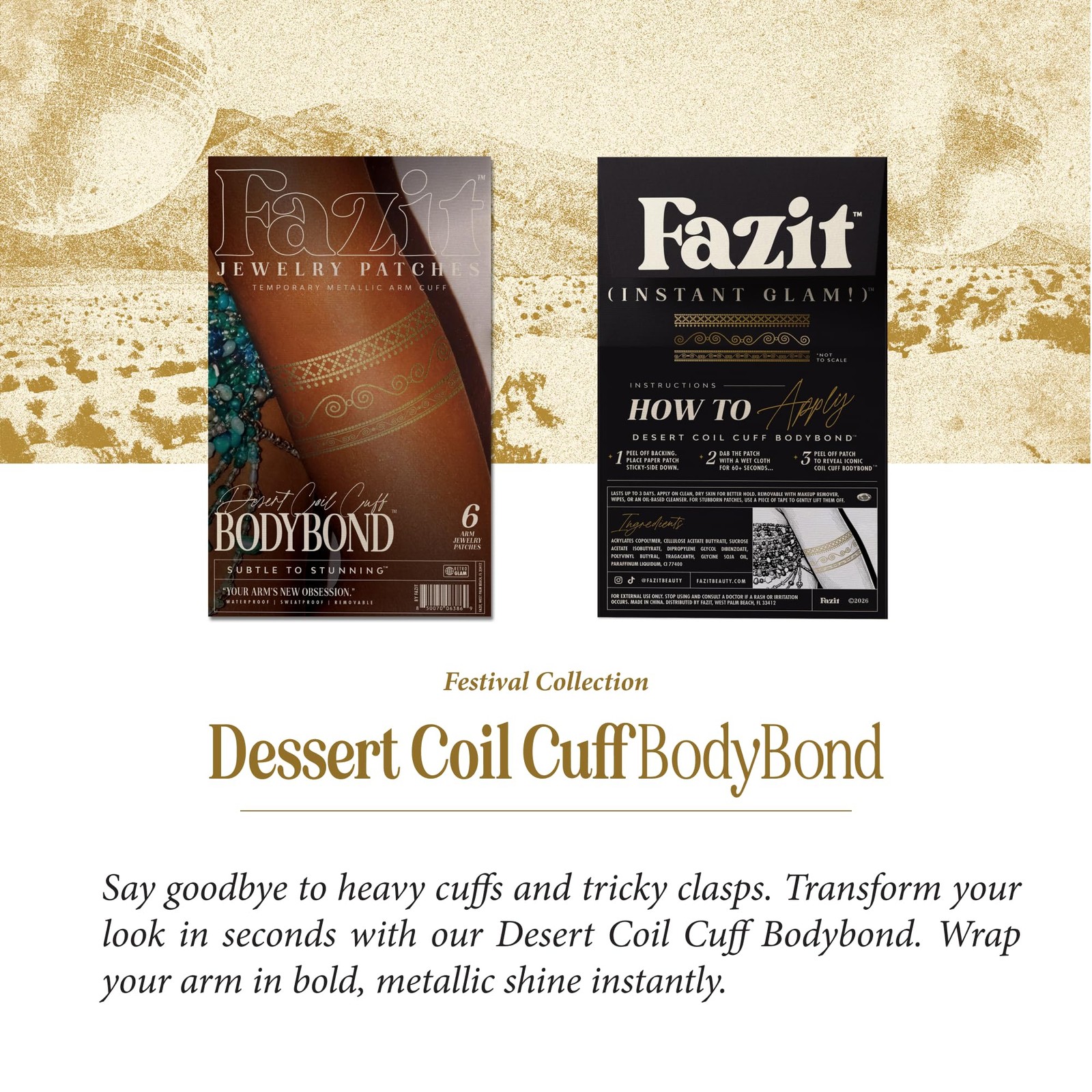 Makeup Patches – Desert Coil Cuff Bodybond – Glow Up Make-Up Patches – Cute G…