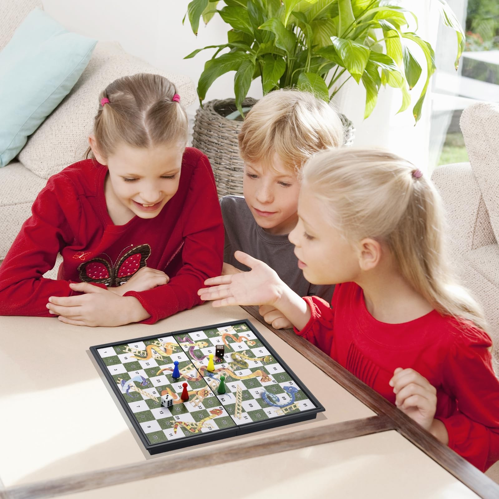 ColorGo Magnetic Snakes and Ladders Board Games with Small, Multi-color