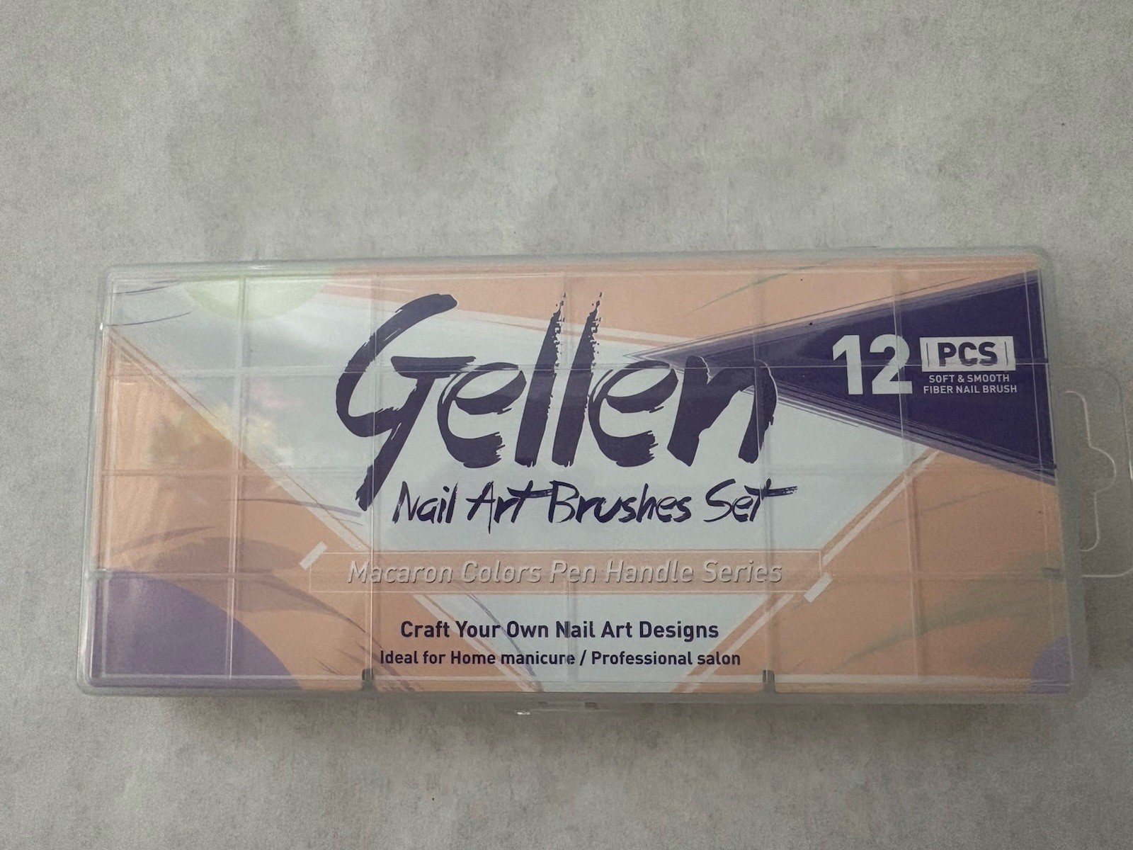 Gellen Professional Nail Art Brushes Set 12 Pcs Multicolor Plastic