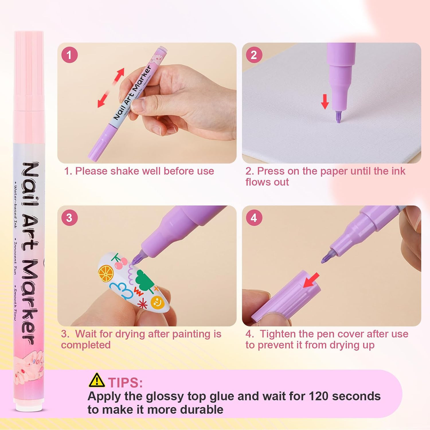 18 Colors Nail Art Pens, DIY Nail Art Markers, 0.5 Mm Nail Polish Pens | Nail Pa